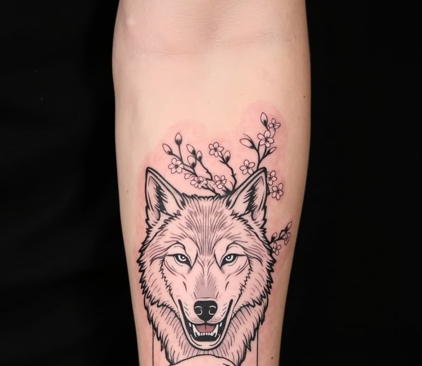 Aperçu IA — Loup et cerisiers
